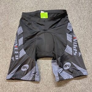 SPONEED Mens Cycling Shorts Padded Black 3XL Breathable Moisture Wicking